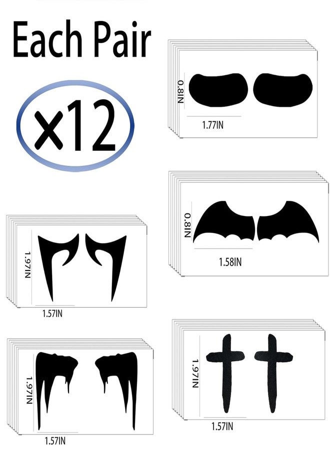 LILITURF 60 Pairs Eye Black Stickers for Kids, Sports Face Eyeblack Sticker for Baseball Football Softball Themed Party Birthday Party Supplies (MIXED) - Image 2
